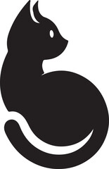 cat vector silhouette icon on white background