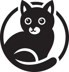 cat vector silhouette icon on white background