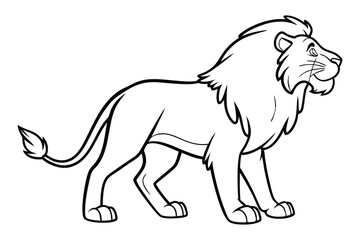 lion outline drawing