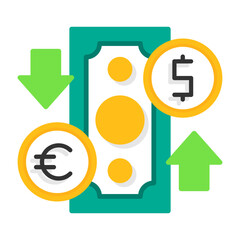 Exchange rates Flat Style Icon
