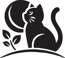 cat vector silhouette icon on white background