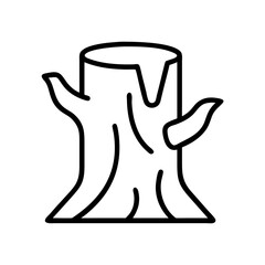 tree trunk icon, tree trunk line art - simple line art of tree trunk, perfect for tree trunk logos and icons and themed design 