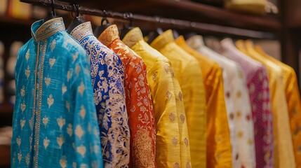 Indian kurta for men displayed in a retail shop
