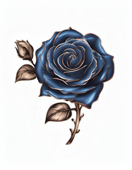 Dark Beauty: Rose with Golden Details