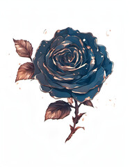 Dark Beauty: Rose with Golden Details