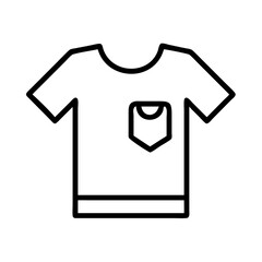 t shirt icon, t shirt line art - simple line art of t shirt, perfect for t shirt logos and icons and themed design 