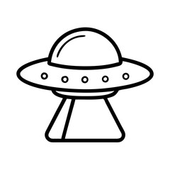 ufo spaceship icon, ufo spaceship line art - simple line art of ufo spaceship, perfect for ufo spaceship logos and icons and themed design 