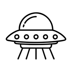 ufo spaceship icon, ufo spaceship line art - simple line art of ufo spaceship, perfect for ufo spaceship logos and icons and themed design 
