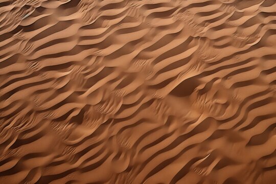 Unique patterns dance across the golden dunes of the desert at sunset. Generative AI