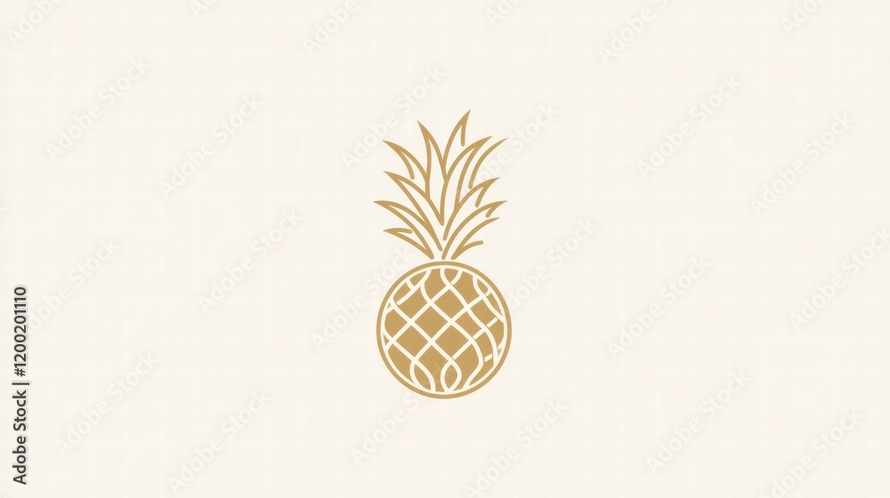 Aufkleber fresh pineapple illustration on a light background representing tropical vibes and healthy living ch