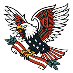 Obraz premium eagle with flag