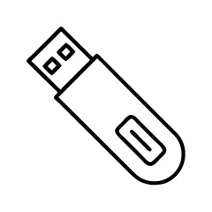 usb icon, usb line art - simple line art of usb, perfect for usb logos and icons and themed design 