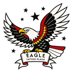 Fototapeta premium eagle with flag
