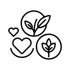vegan icon, vegan line art - simple line art of vegan, perfect for vegan logos and icons and themed design 