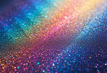 Funkelnder Hintergrund in Regenbogenfarben mit schimmernden Lichtreflexen, der eine lebendige und festliche Atmosphäre ausstrahlt. Perfekt für kreative Projekte. Generative KI.
