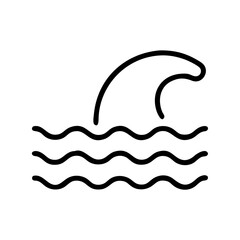 water wave icon, water wave line art - simple line art of water wave, perfect for water wave logos and icons and themed design 