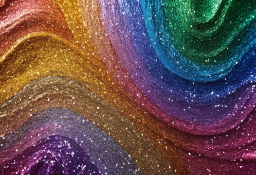 farbintensive glitzernde struktur in regenbogenfarben wirkt verspielt funkelnd und kreativ Generative KI