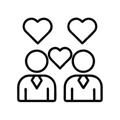 wedding icon, wedding line art - simple line art of wedding, perfect for wedding logos and icons and themed design 