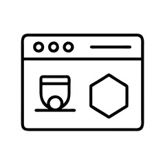 website icon, website line art - simple line art of website, perfect for website logos and icons and themed design 