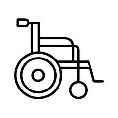 wheelchair icon, wheelchair line art - simple line art of wheelchair, perfect for wheelchair logos and icons and themed design 