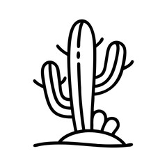 wild cactus icon, wild cactus line art - simple line art of wild cactus, perfect for wild cactus logos and icons and themed design 