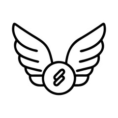 wings icon, wings line art - simple line art of wings, perfect for wings logos and icons and themed design 