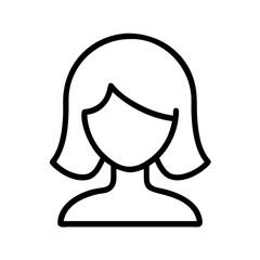 woman head icon, woman head line art - simple line art of woman head, perfect for woman head logos and icons and themed design 