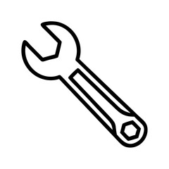 wrench icon, wrench line art - simple line art of wrench, perfect for wrench logos and icons and themed design 