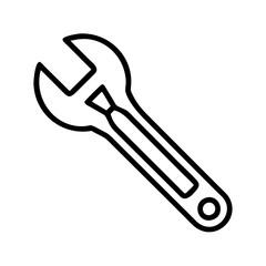 wrench icon, wrench line art - simple line art of wrench, perfect for wrench logos and icons and themed design 
