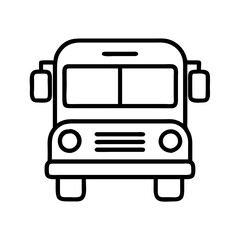 yellow school bus icon, yellow school bus line art - simple line art of yellow school bus, perfect for yellow school bus logos and icons and themed design 