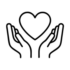 hands holding heart icon