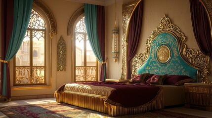 A lavish room with soft beige walls