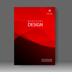 Fototapeta premium Business Book cover design red curve modern style for Brochure template, Poster, magazine. Vector illustration