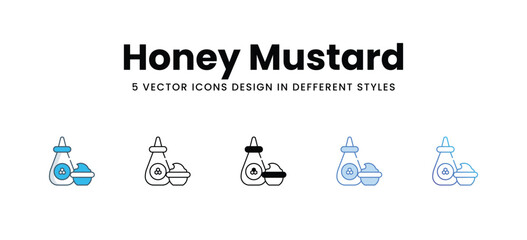 Honey Mustard icons in different style vector stock illustration