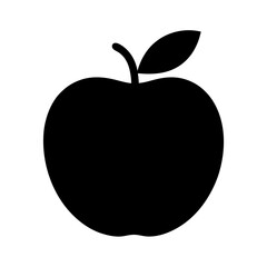 Apple Silhouette Vector Art Illustration - Black Color Apple Artwork Design