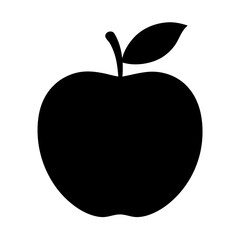 Apple Silhouette Vector Art Illustration - Black Color Apple Artwork Design