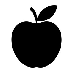 Apple Silhouette Vector Art Illustration - Black Color Apple Artwork Design