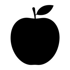 Apple Silhouette Vector Art Illustration - Black Color Apple Artwork Design