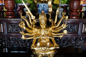 Fototapeta premium Phuoc Duyen buddhist pagoda. The Bodhisattva Avalokiteshvara. Hue. Vietnam.