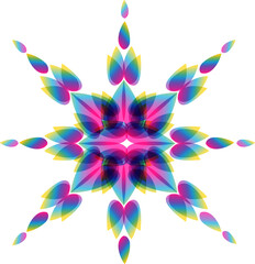 Abstract background with a lotus flower in the style of stained glass