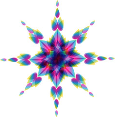 Abstract background with a lotus flower in the style of stained glass