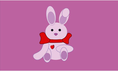 bannu pink a hare with a bow on its neck . 