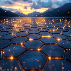 Fototapeta premium Tessellated Dreamscapes Surreal landscapes crafted from tessellation