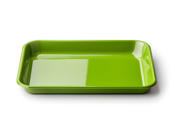 Empty plastic tray mockup isolated on white background, template, design.