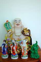 Smiling Buddha or big happy Buddha statue..  Tan Chau. Vietnam.