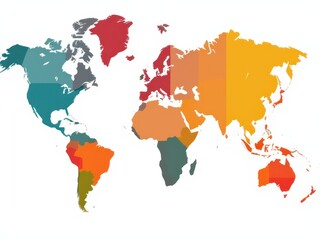 Fototapeta premium the world map is colored in different colors