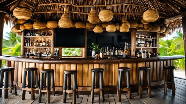 Beach bar in Bora Bora.