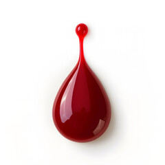 Obraz premium Drop of blood dripping isolated on white background