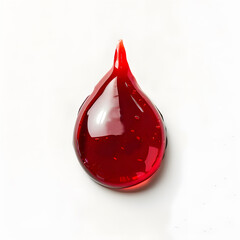 Obraz premium Drop of blood dripping isolated on white background