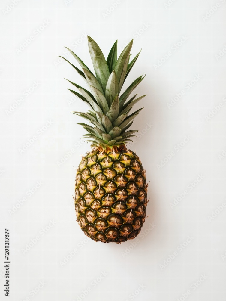 Aufkleber fresh pineapple resting on a light background, showcasing vibrant colors and intricate texture detai